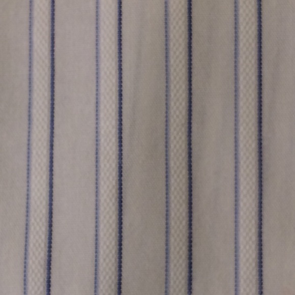 Michael Kors blue pin striped shirt, sz L (062) - Picture 5 of 6